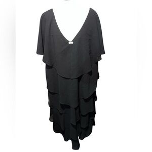 Vintage Patra Woman size 22 plus size black wedding formal event layered ruffles